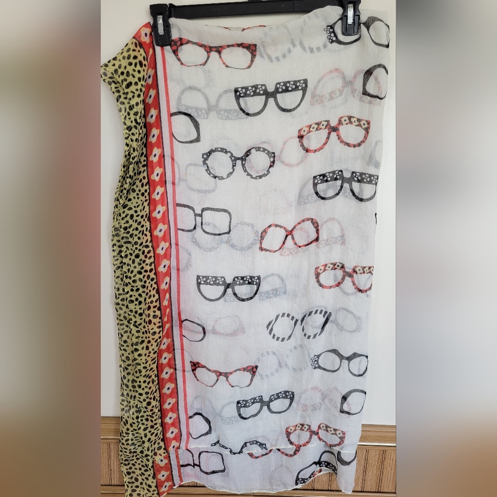 Natasha Women's Leopard Print Floral Novelty Eye Glasses Scarf
